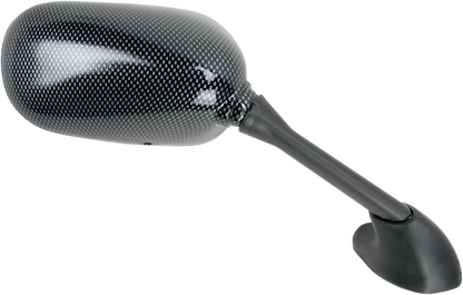 EMGO Mirror - Side View - Black/Carbon Fiber - Rectangle - Right - Yamaha 20-80503