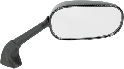 EMGO Mirror - Side View - Black/Carbon Fiber - Rectangle - Right - Yamaha 20-80543