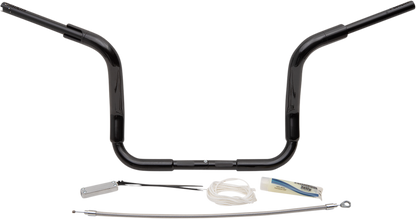 FAT BAGGERS INC. 1-1/2" EZ Install Rounded Top Handlebar Kit - 12" - Black 809412-B