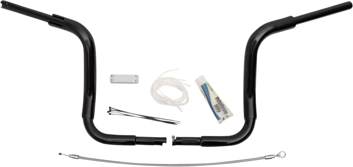 FAT BAGGERS INC. 1-1/2" EZ Install Rounded Top Handlebar Kit - 12" - Black 809412-B