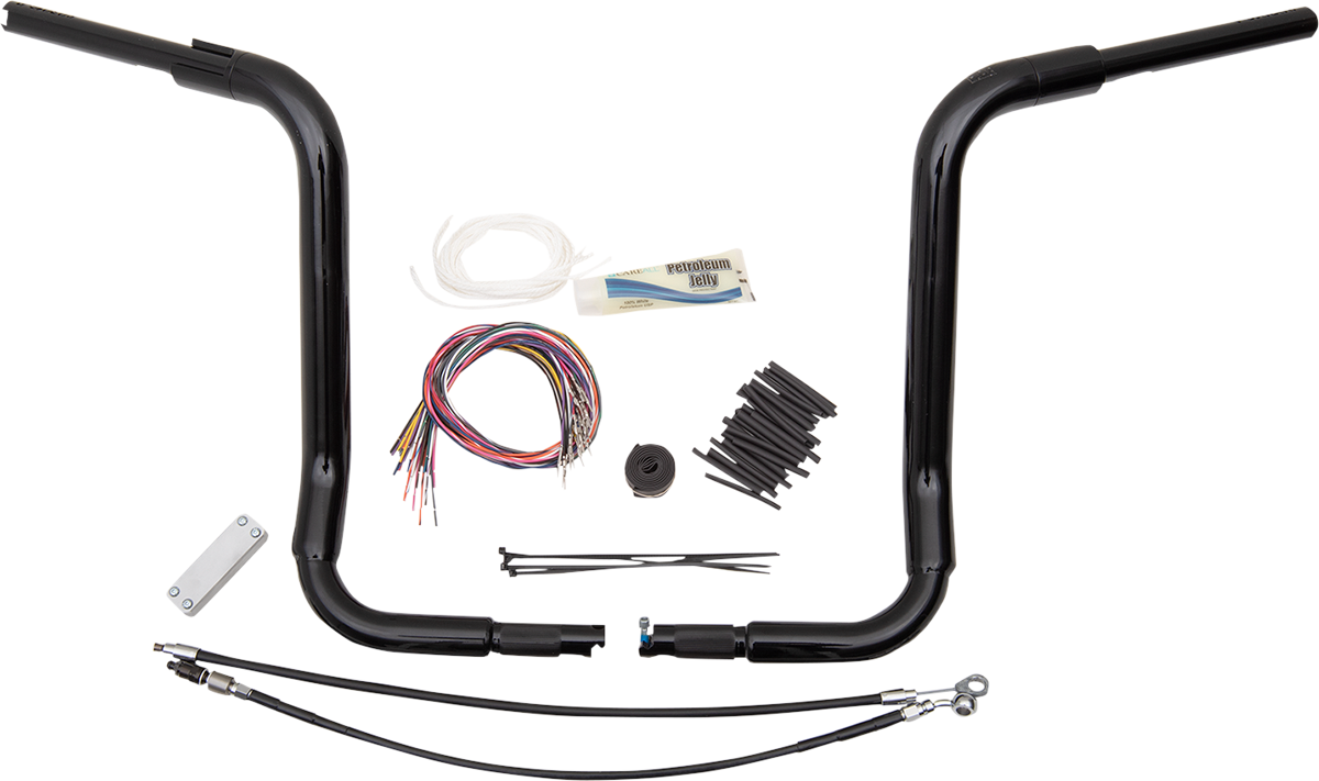 FAT BAGGERS INC. 1-1/2" EZ Install Rounded Top Handlebar Kit - 16" - Black 809416-B
