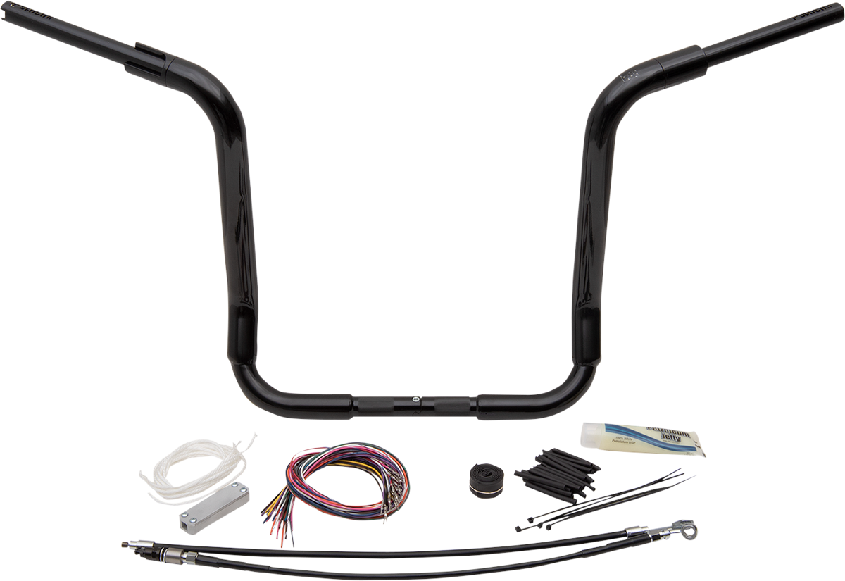 FAT BAGGERS INC. 1-1/2" EZ Install Rounded Top Handlebar Kit - 16" - Black 809416-B