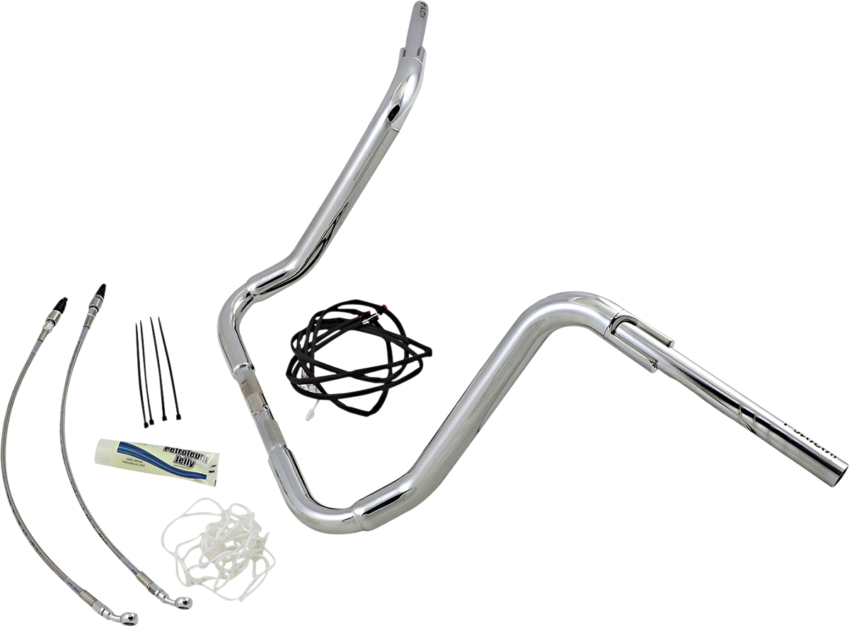 FAT BAGGERS INC. 1-1/2" EZ Install Rounded Top Handlebar Kit - 16" - Chrome 809516