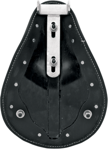 DRAG SPECIALTIES SEATS Seat - Spring Solo - Low-Profile - Small - Black Leather/White Stitching 0806-0028