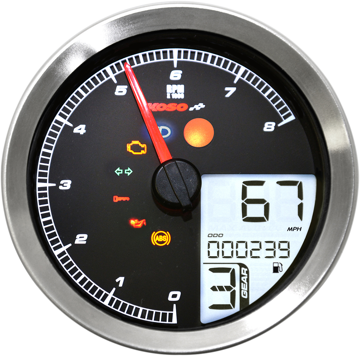 KOSO NORTH AMERICA TNT-B Multifunction Meter - Silver BA051300