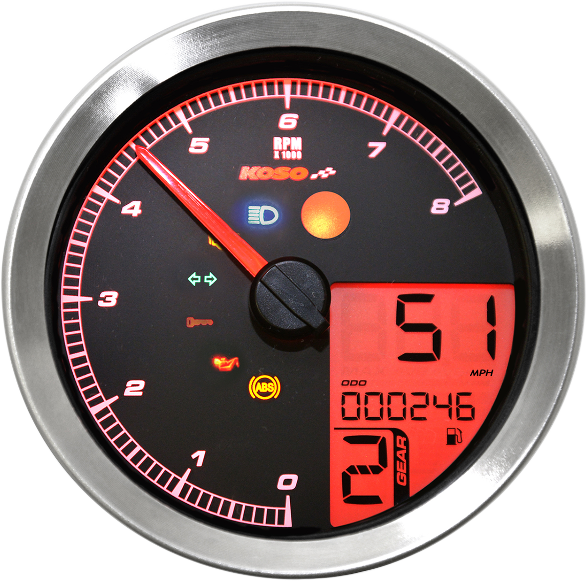 KOSO NORTH AMERICA TNT-B Multifunction Meter - Silver BA051300