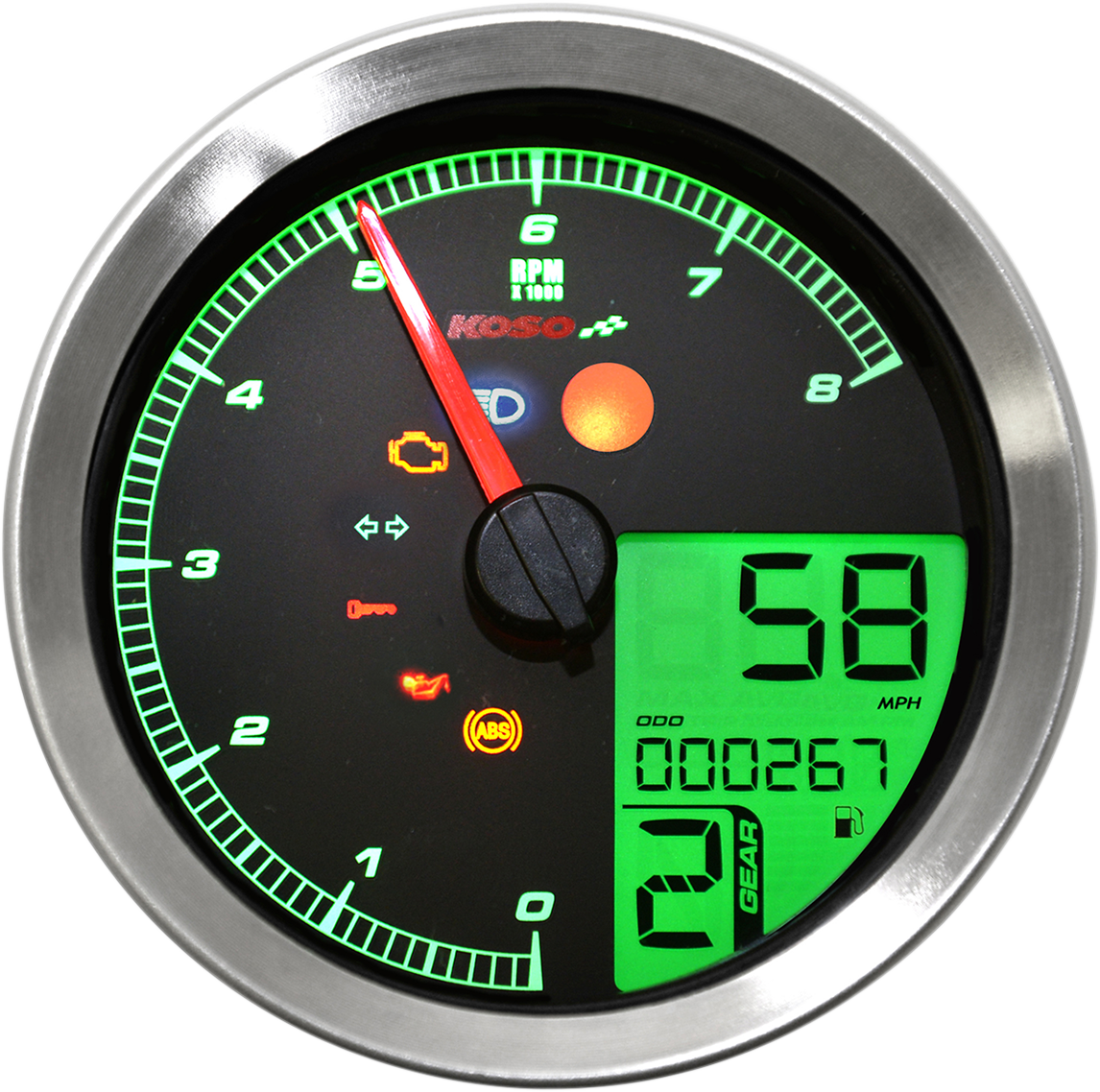 KOSO NORTH AMERICA TNT-B Multifunction Meter - Silver BA051300