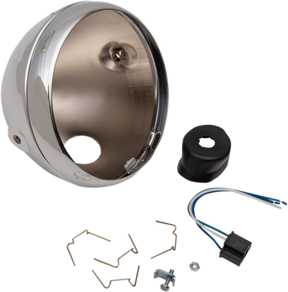 EMGO Lucas Style Headlight Shell - 7" - Chrome 66-65066