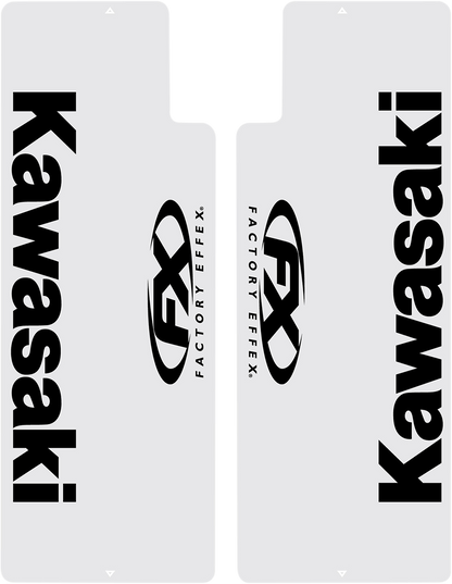 FACTORY EFFEX Fork Shield Decal - Upper - Kawasaki - Black 06-38104