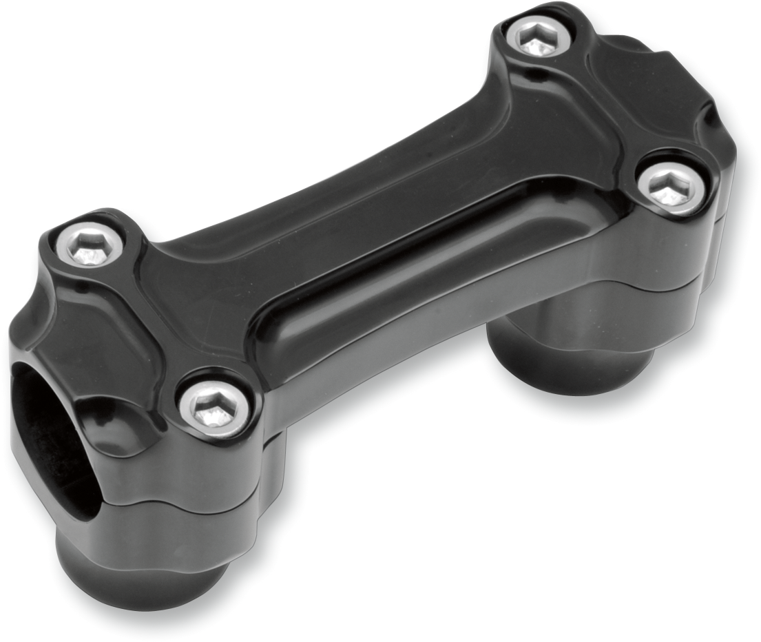 TODD'S CYCLE Bone Bar Handlebar Clamp & Riser Kit - 1" Rise - 1" Clamping - Black BBC3-2