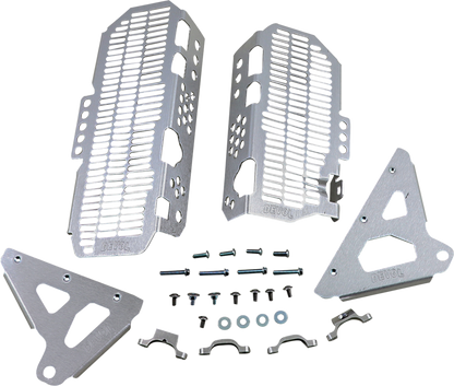DEVOL Radiator Guards - Brushed Aluminum - Kawasaki 0101-2512