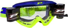 PRO GRIP 3450 Goggle - Riot - Roll-Off - Electric Blue/Yellow Fluo - Clear Lens PZ3450ROBEGF