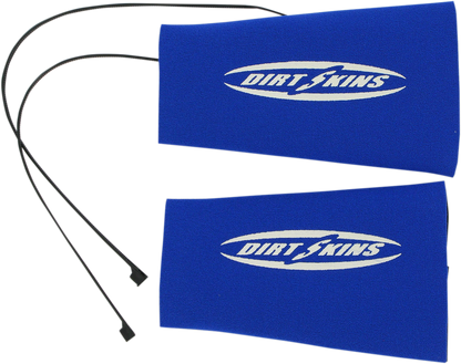 SCHAMPA & DIRT SKINS Fork Covers - 2 mm Neoprene - Blue/White - 7.5" Inverted DSFRKSEAL12-2