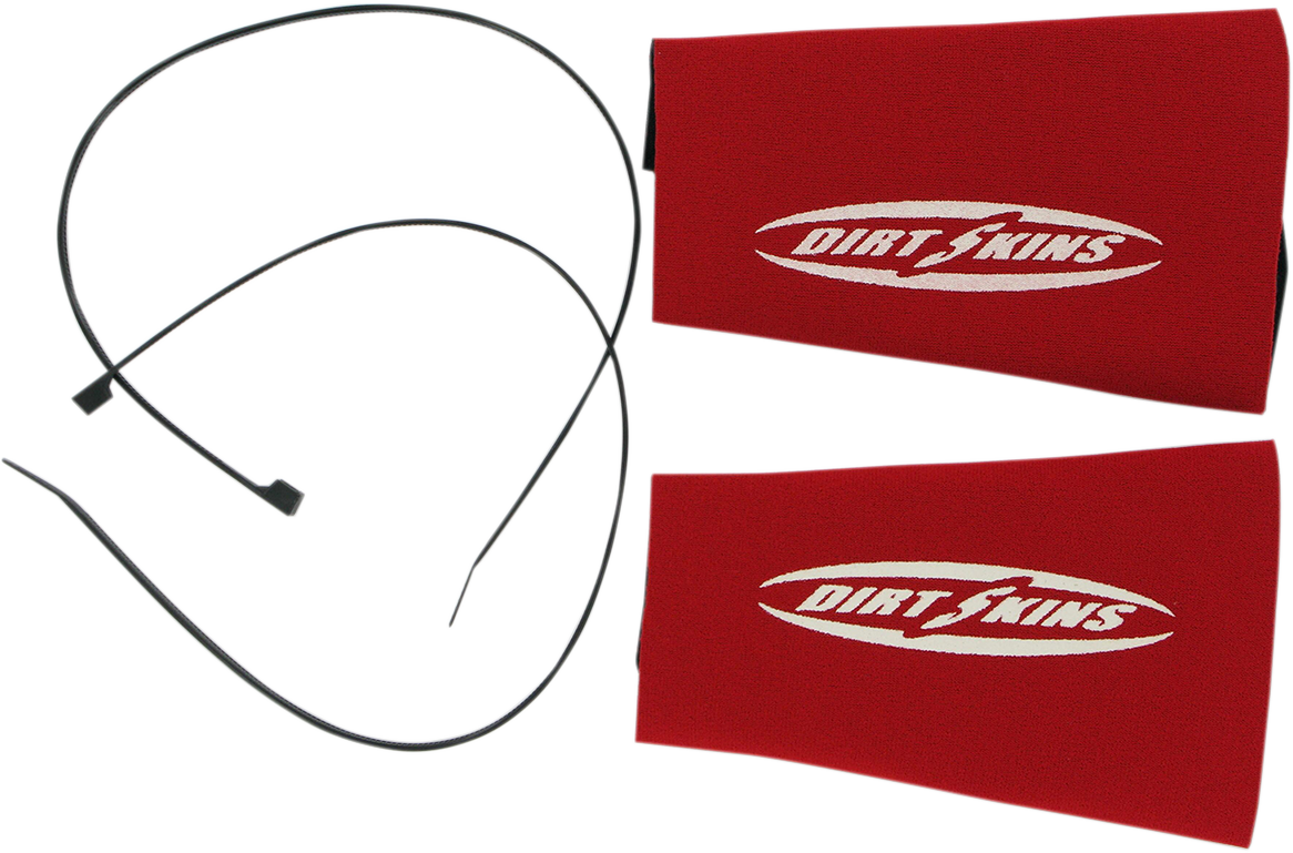 SCHAMPA & DIRT SKINS Fork Covers - 2 mm Neoprene - Red/White - 7.5" Inverted DSFRKSEAL12-3