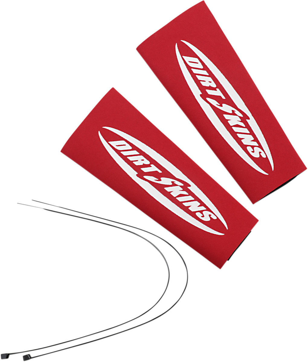 SCHAMPA & DIRT SKINS Fork Covers - 2 mm Neoprene - Red/White - 7.5" Standard DSFRKSEAL11-3
