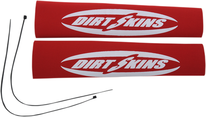 SCHAMPA & DIRT SKINS Fork Covers - 2 mm Neoprene - Red/White - 12.25" Standard DSFRKSEAL15-3
