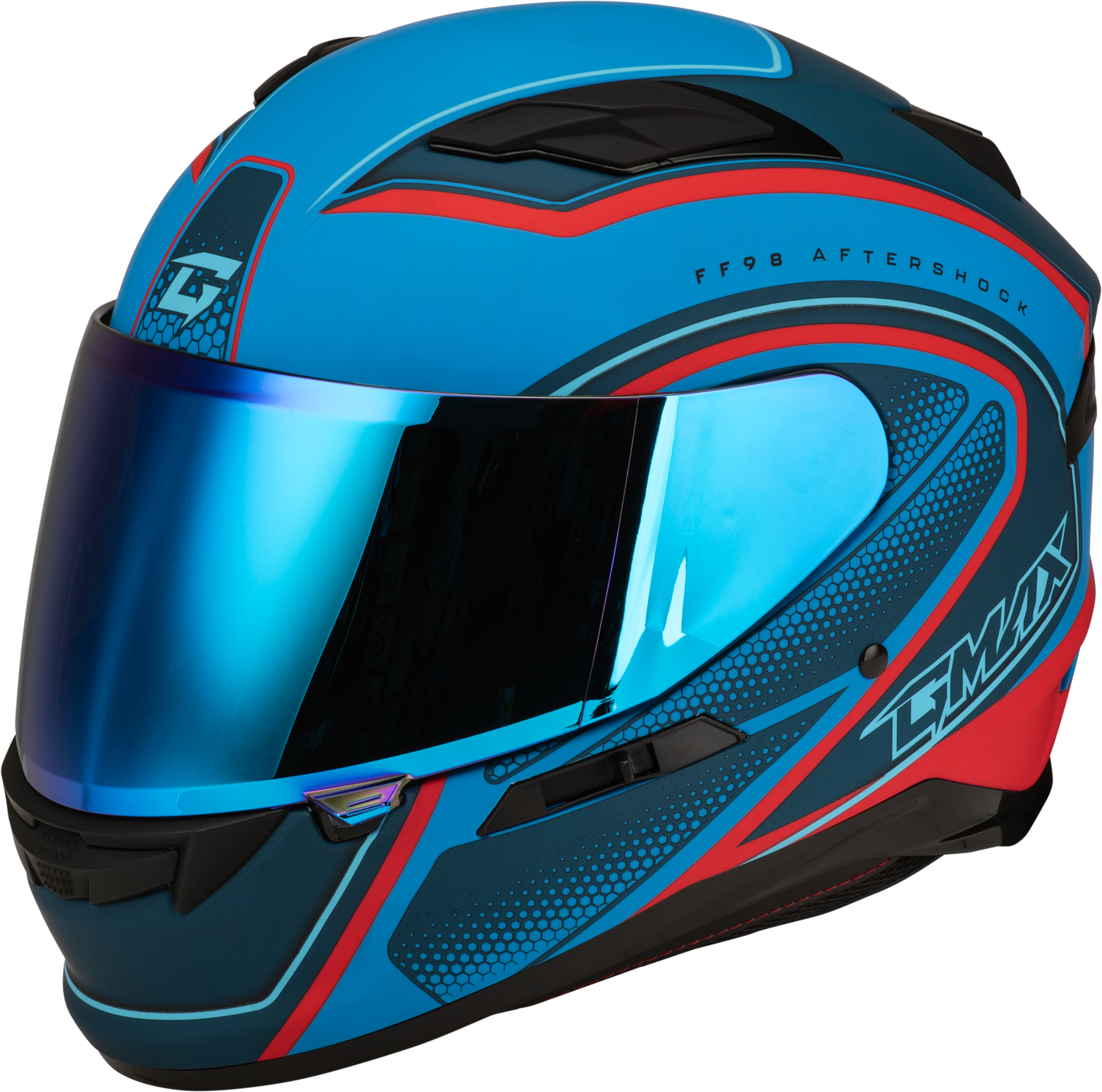 Ff 98 Aftershock Helmet Matte Blue/Red Lg