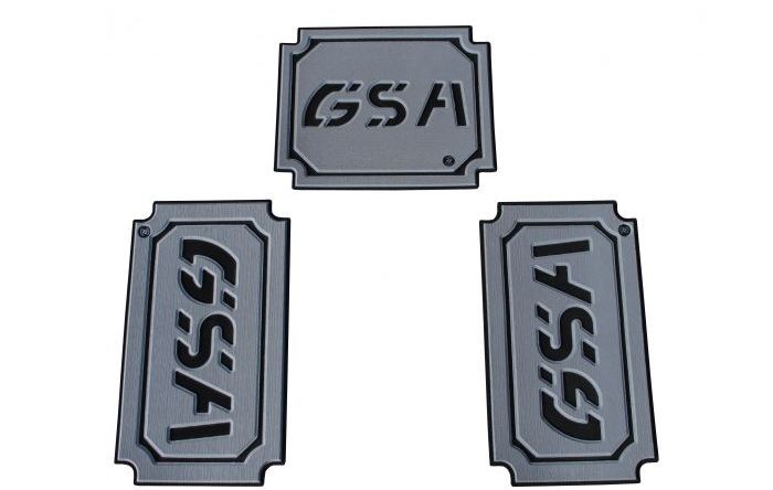 TechSpec Pannier Lid Guards for the BMW R 1200 / 1250 GS Adventure (GSA) (14-24) Combo Pkg, Right, Left and Tail Set - Gray / Black