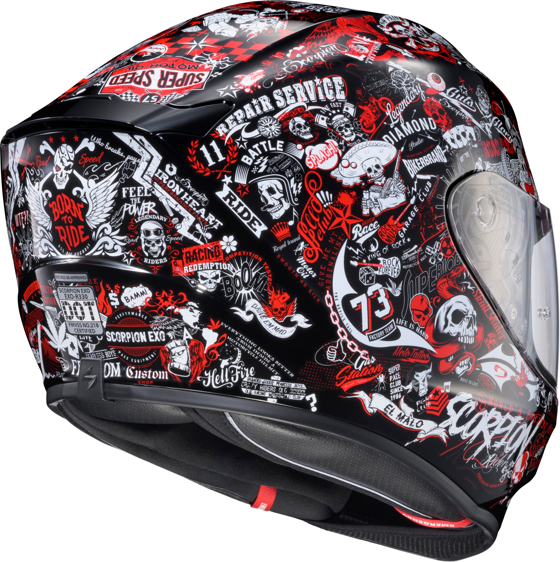 Exo R330 Full Face Helmet Shake 2 Red Lg
