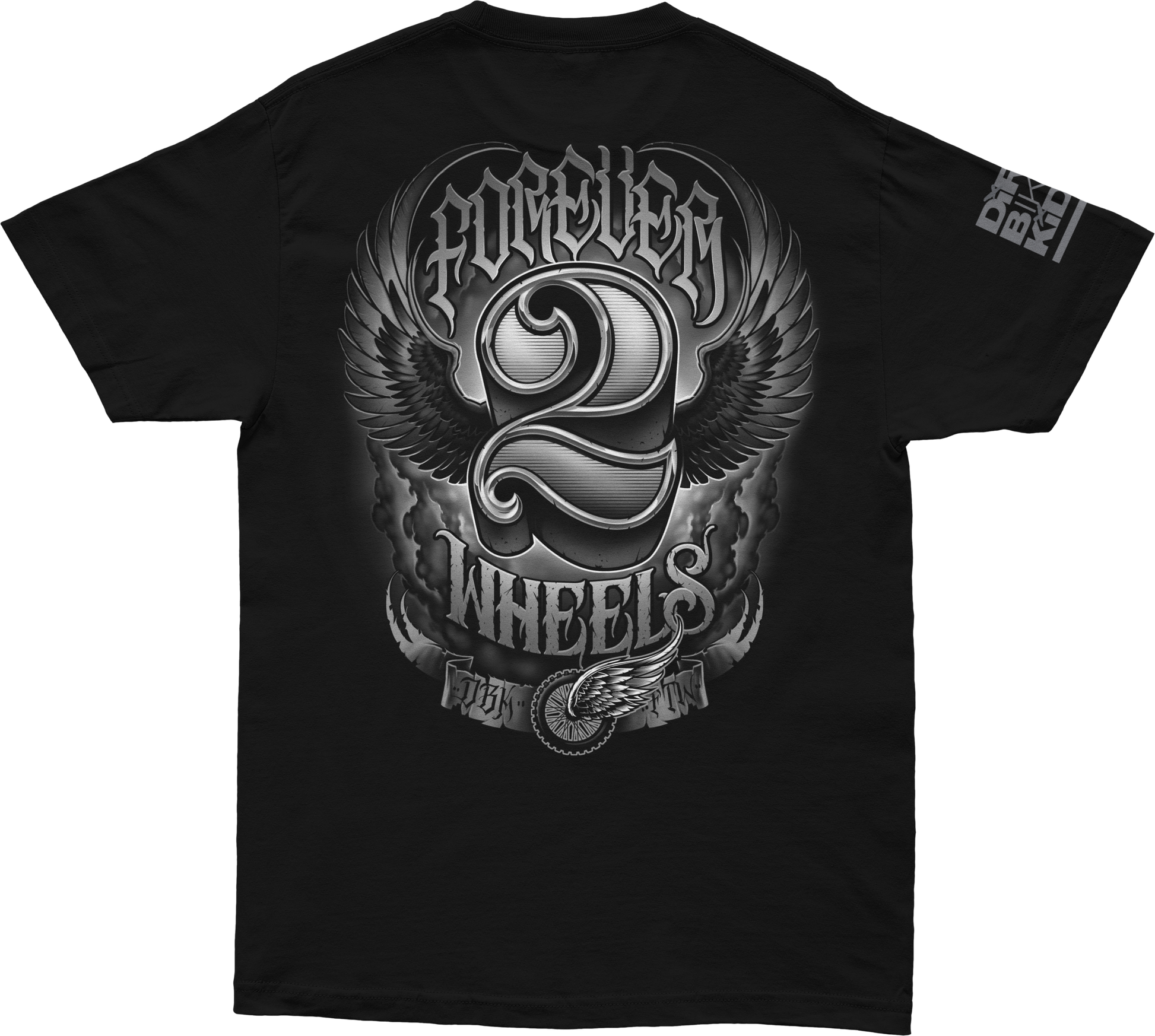 Two Wheels Tee Black Md