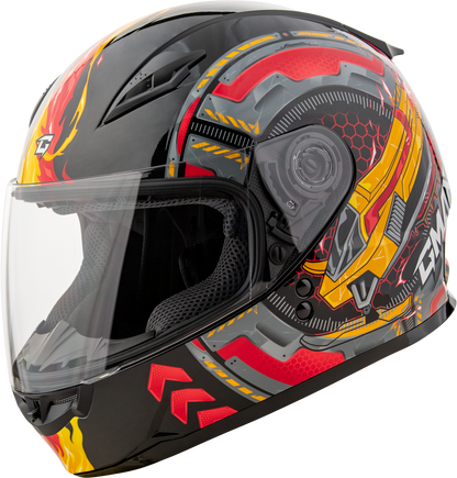 Gm 49y Charge Helmet Black/Red/Yellow Yl