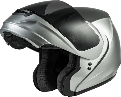 Md 04 Modular Helmet Metallic Silver Xl