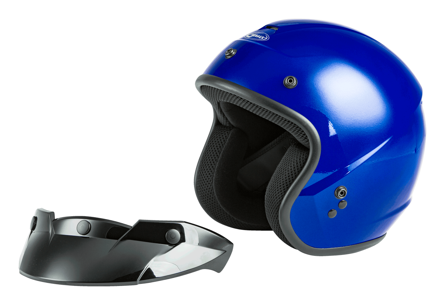 Of 2 Open Face Helmet Blue Lg