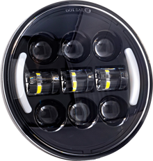 5.75" Deluxe Hdlight W/ Turns Black W/ Switchback