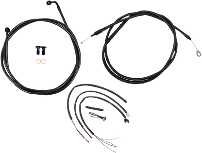 LA CHOPPERS Complete Midnight Braided Cable Kit - 18"-20" Handlebars - '18-'19 Softail LA-8153KT2-19M