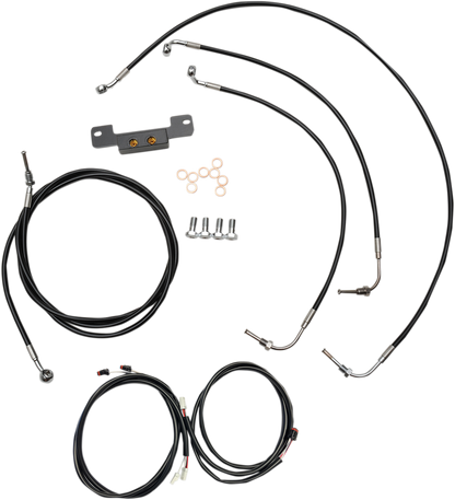 LA CHOPPERS Complete Plug-and-Play Cable Kit - 18" - 20" Handlebars - '17-'19 Touring - Black LA-8055KT3-19B