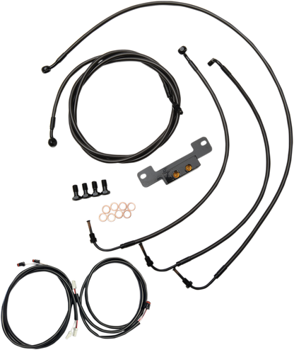 LA CHOPPERS Complete Plug-and-Play Cable Kit - 18" - 20" Handlebars - '17-'19 Touring - Midnight LA-8055KT3-19M