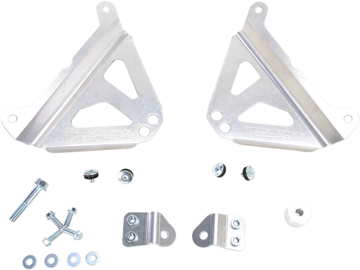 WORKS CONNECTION Radiator Brace Set - Silver - Yamaha 18-279
