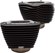 S&S CYCLE Big Bore Cylinder Set - 4.250" - Wrinkle Black w/o Highlighted Fins - M8 910-0683