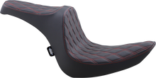 DRAG SPECIALTIES SEATS Predator III 2-Up Seat - Vinyl - Double Diamond - Red Stitching - Softail '06-'17 08021440
