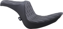 DRAG SPECIALTIES SEATS Predator III 2-Up Seat - Vinyl - Double Diamond - Silver Stitching - Softail '06-'17 08021439