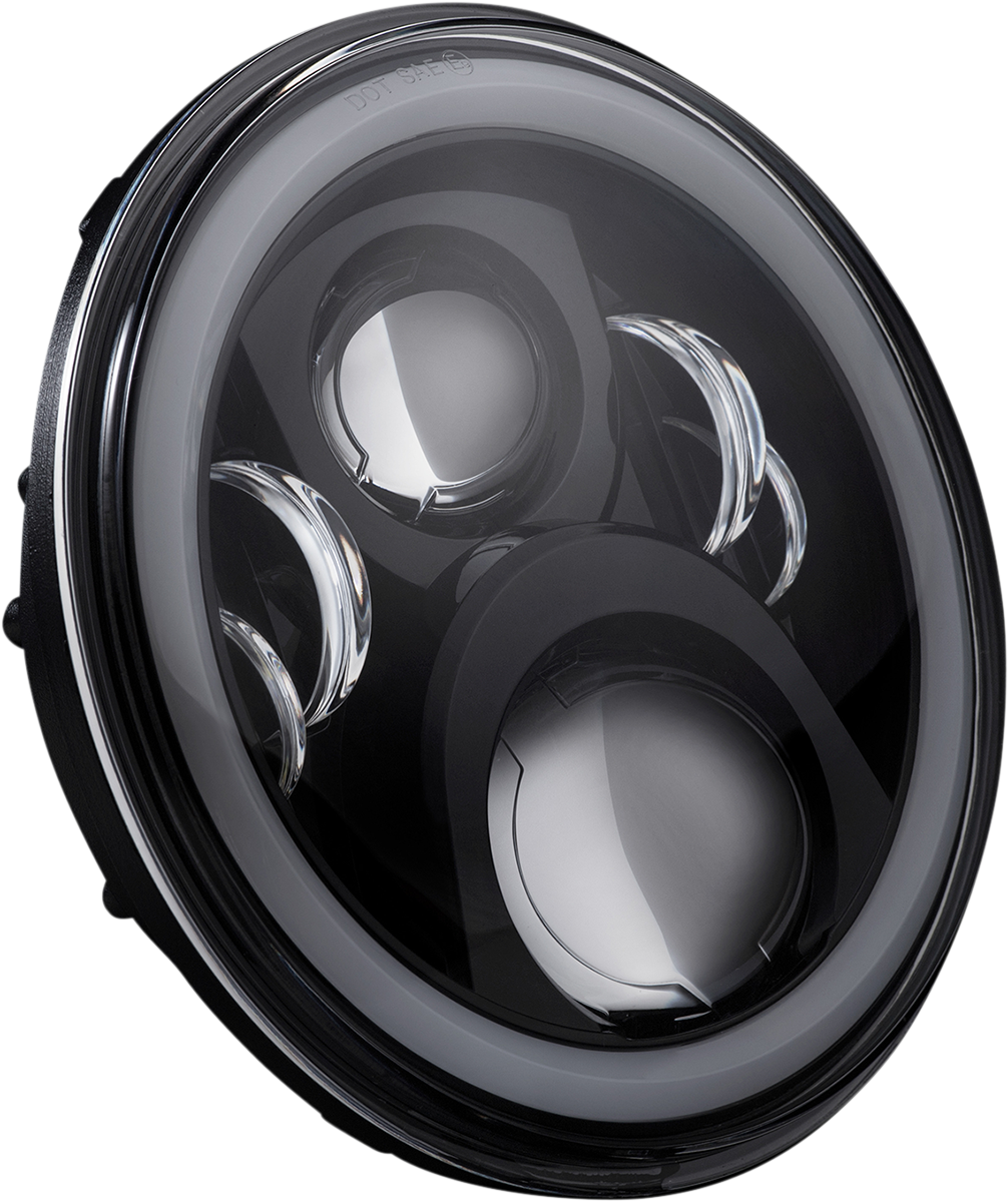 CUSTOM DYNAMICS ProGLOW™ 7" Headlamp - with Mounting Ring - Black PG-7-13-B