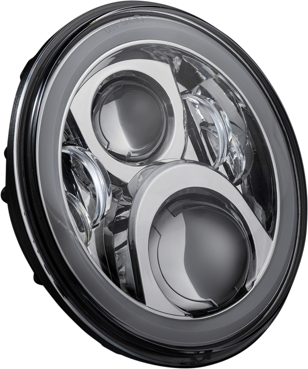 CUSTOM DYNAMICS ProGLOW™ 7" Headlamp - with Mounting Ring - Chrome PG-7-13-C