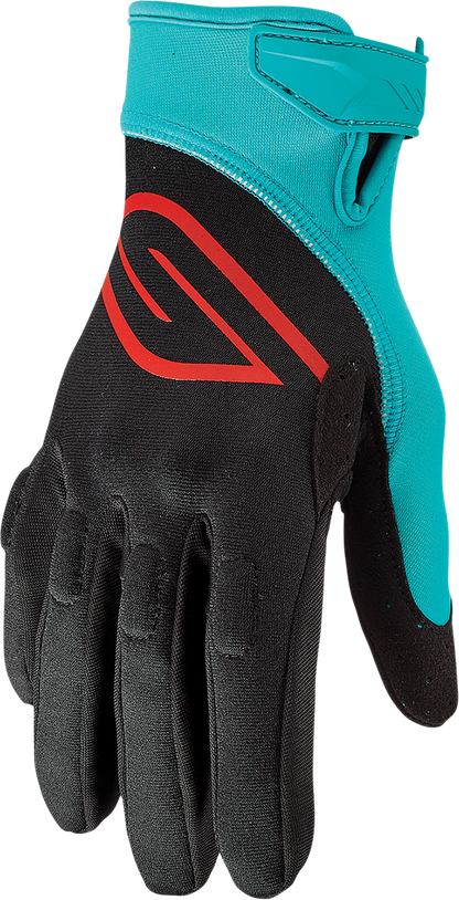 SLIPPERY Circuit Gloves - Black/Aqua - Large 3260-0435
