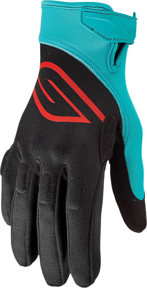 SLIPPERY Circuit Gloves - Black/Aqua - XS 3260-0432