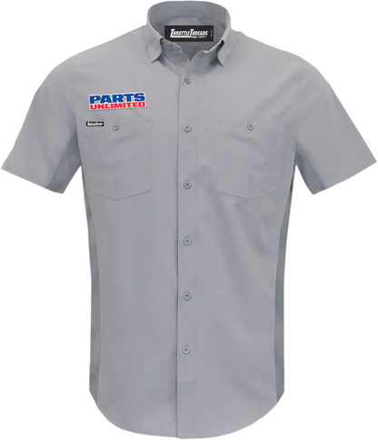 THROTTLE THREADS Parts Unlimited Vented Shop Shirt - Gray - Large PSU37ST26GYLG