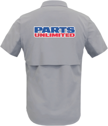 THROTTLE THREADS Parts Unlimited Vented Shop Shirt - Gray - XL PSU37ST26GYXL