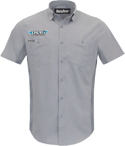 THROTTLE THREADS Drag Specialties Vented Shop Shirt - Gray - XL DRG31ST26GYXL
