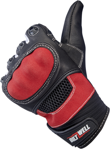 BILTWELL Bridgeport Gloves - Red - XS 1509-0801-301