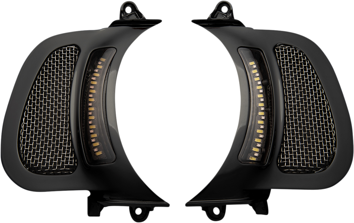 CUSTOM DYNAMICS LED Vent Insert - Amber/White - Black w/ Stainless Mesh CD-RG-V-AW2-B
