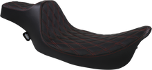 DRAG SPECIALTIES SEATS Extended Reach Predator III Seat - Double Diamond - Black w/ Red Stitching - FL '99-'07 08011371