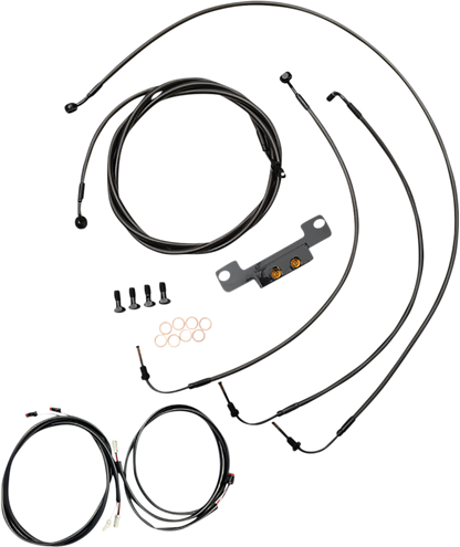 LA CHOPPERS Complete Plug-and-Play Cable Kit - Stock Handlebars - '21-'22 FLH - ABS - Midnight LA-8056KT3-08M