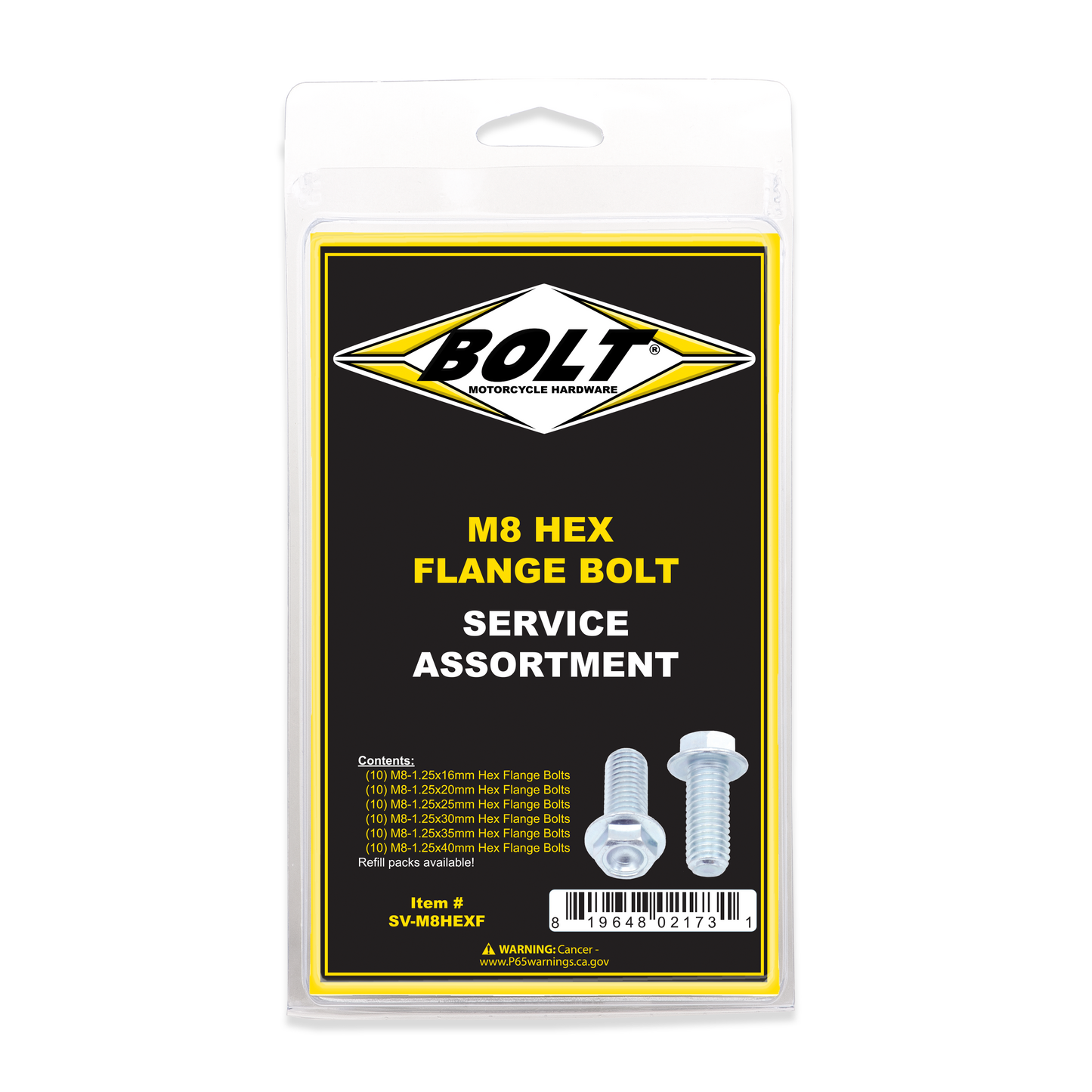 M8 10mm Hex Flang Bolt Asst 1