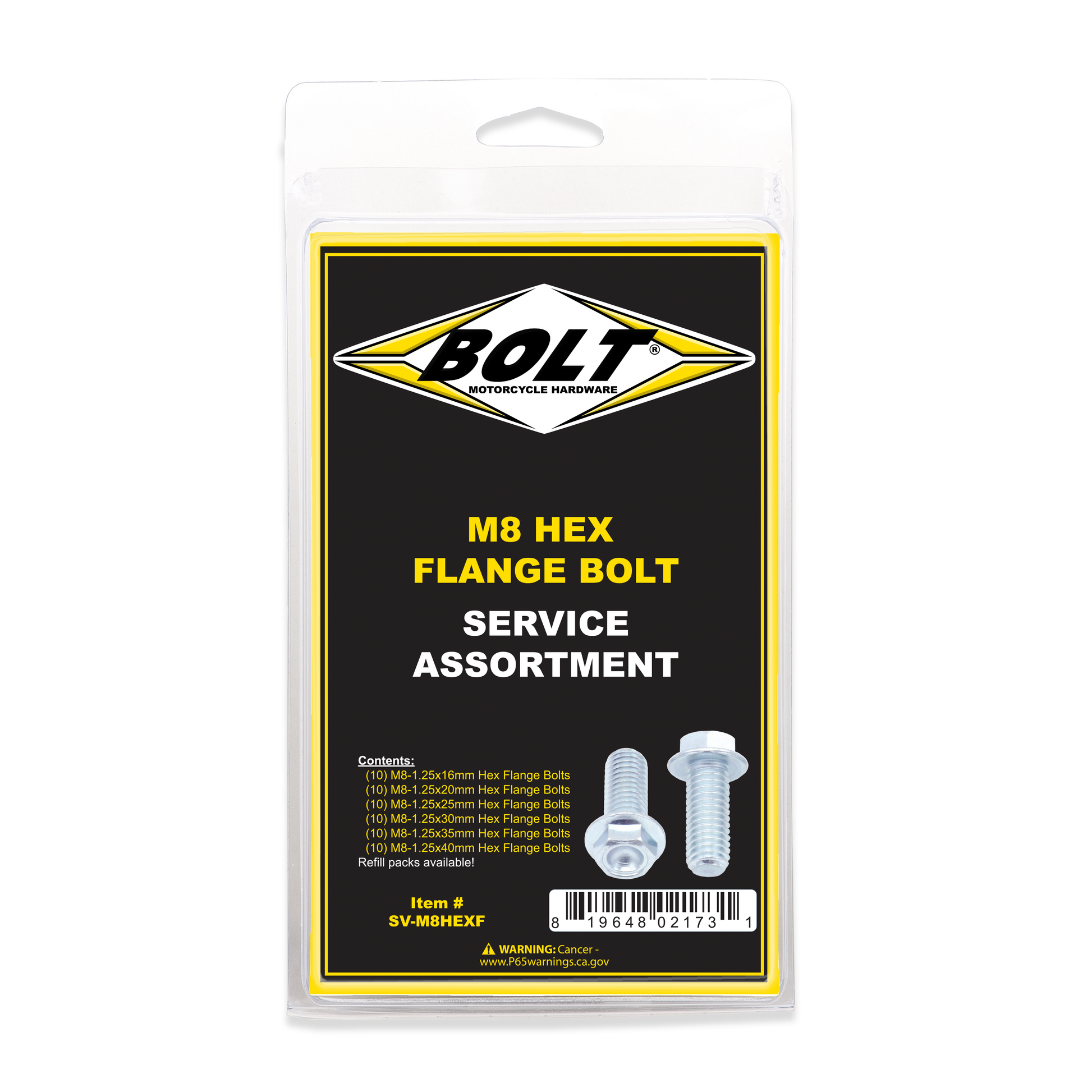 M8 10mm Hex Flang Bolt Asst 1