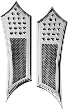 ACCUTRONIX Front Floorboards - Extended - Chrome - Knurled - FL FBF01-KDIC