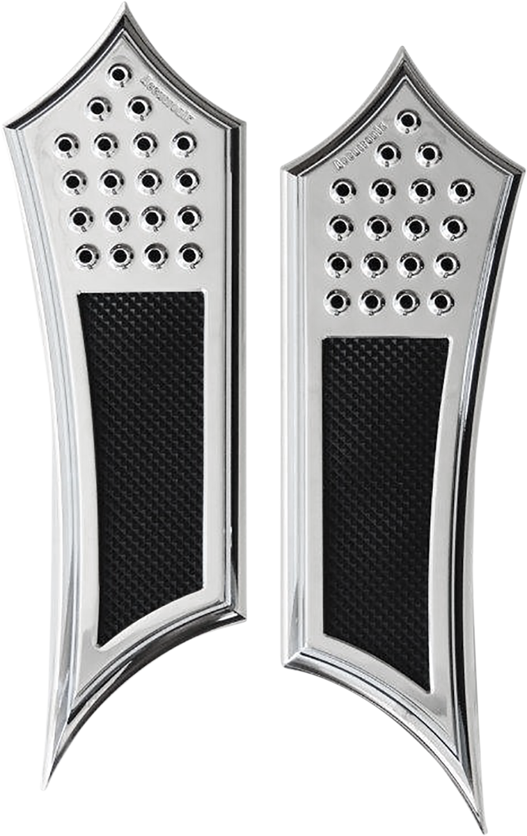 ACCUTRONIX Front Floorboards - Extended - Chrome w/ Rubber Inserts - FL FBF01-DIC